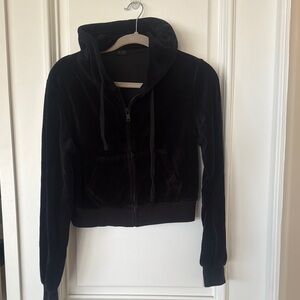 Velvet Black Hoodie Jacket
